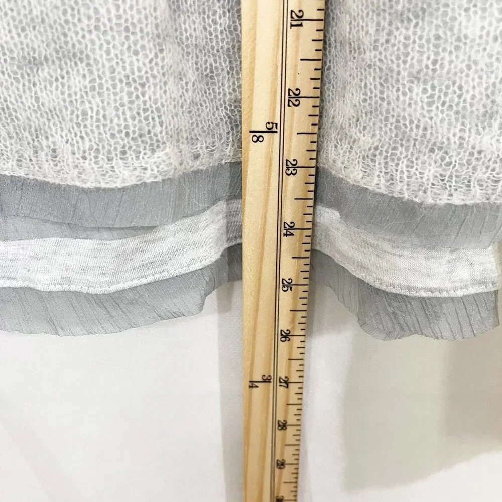 Anthropologie Knitted & Knotted Gray Pointelle Sweater Alpaca Wool Size XS - Picture 7 of 8